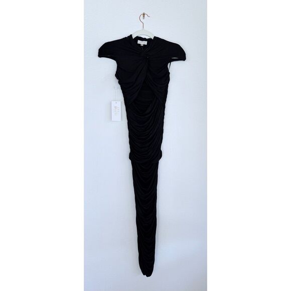 NWT Torn by Ronny Kobo Heidi Cut Out Knee Length Bodycon Dress in Black Size XS - Picture 6 of 14